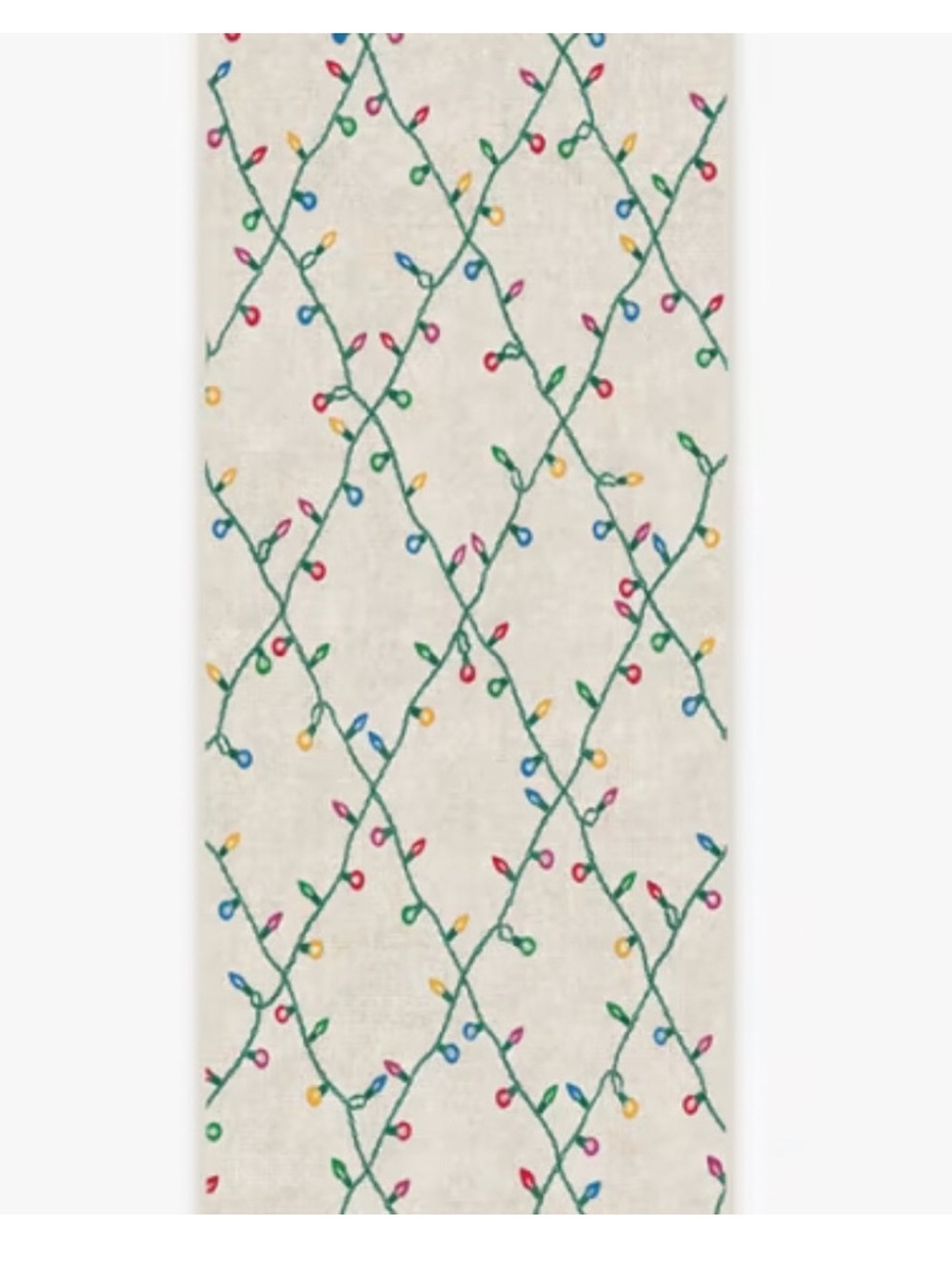 Ruggable Holiday Lights Creme Runner 2.5x7”